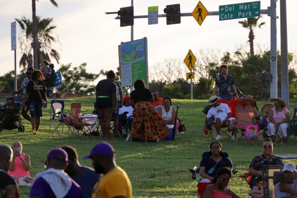 The crowd at the annual Juneteenth Festival held in Corpus Christi, Texas. 