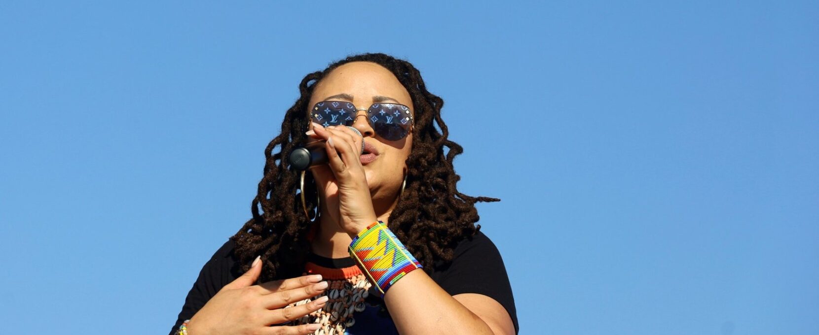 Claudia Melton performs at the Coastal Bend Juneteenth Festival in Corpus Christi.