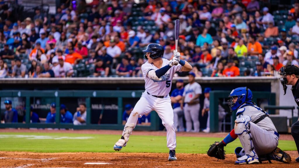 A Corpus Christi Hooks player on the field. 