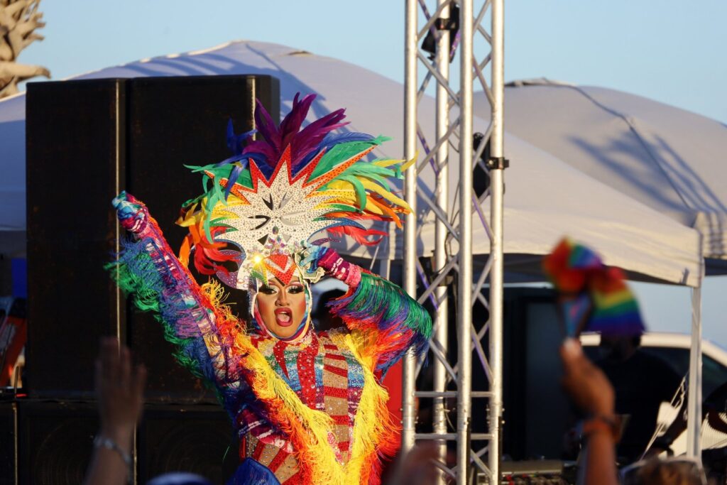 A drag queen performs in Corpus Christi, TX.